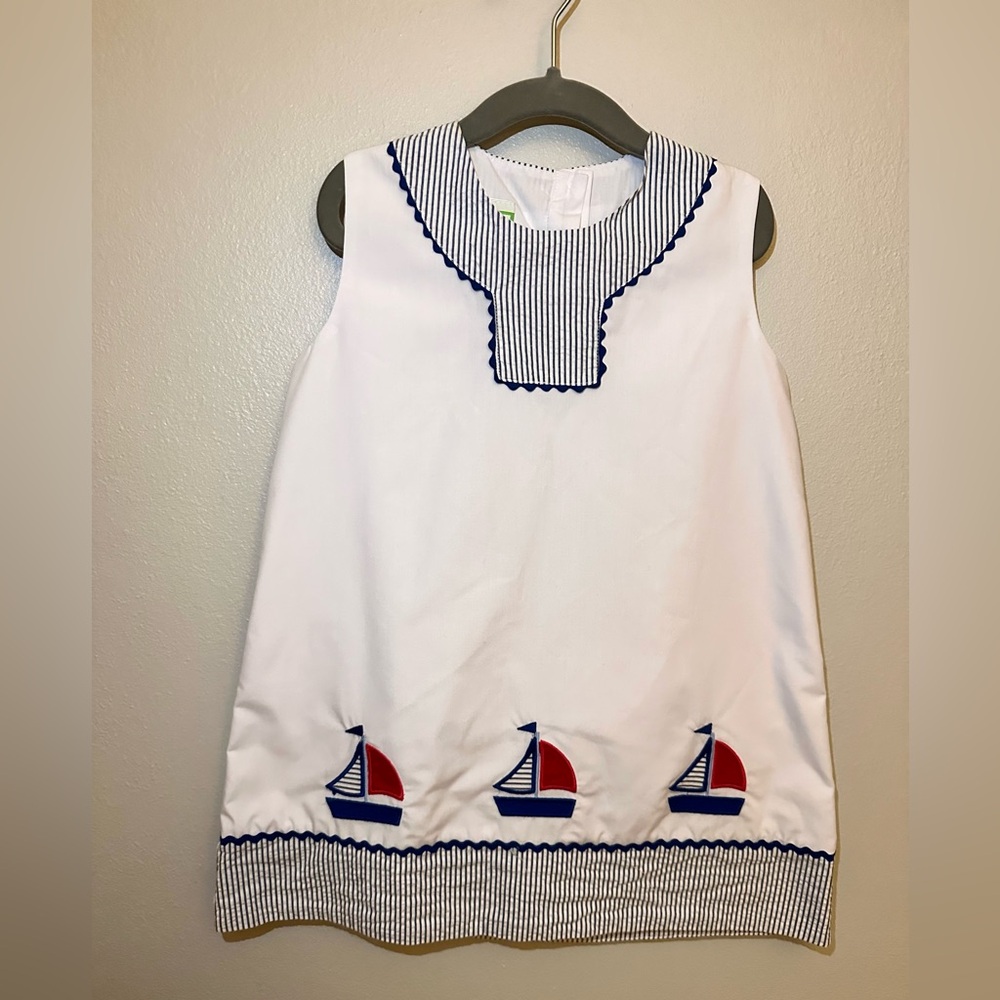 Hand embroidered nautical theme dress - size 5